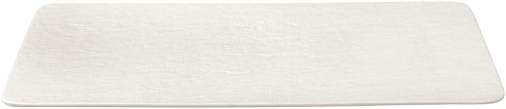 Ivory Textured Ceramic Rectangular Serving Tray