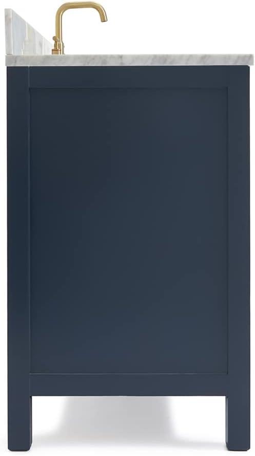 Midnight Blue Freestanding Vanity with Carrara Marble Top