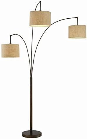 Artiva  USA Lumiere Modern Antique Bronze LED 80-inch 3-arched Floor Lamp with Dimmer