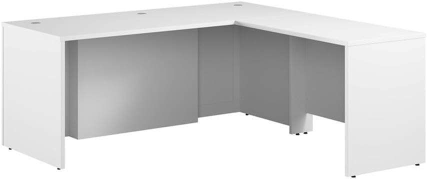 White Executive L-Shaped Corner Computer Desk