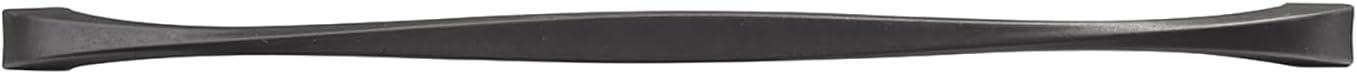 Hickory Hardware 1 Pack Solid Core Kitchen Cabinet Pulls, Luxury Cabinet Handles, Hardware for Doors & Dresser Drawers, 12 Inch Hole Center, Black Iron, Twist Collection