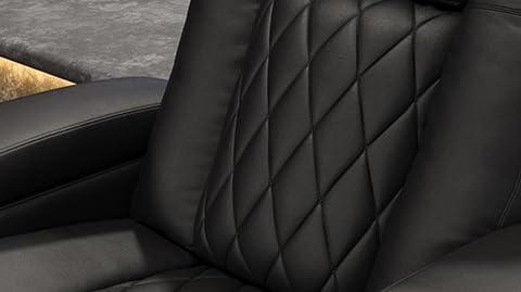 Valencia Tuscany Home Theater Seat - Nappa Leather Power Recliner with Cool Gel Memory Foam, USB-C/USB-A Charging, RGB LED Lights, Adjustable Lumbar & Headrest (Row of 2, Black)