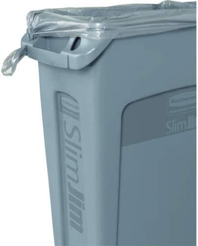 Beige Slim Jim 23 Gallon Plastic Commercial Trash Can