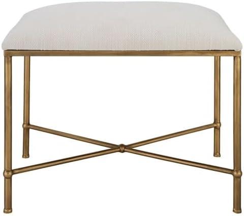 Uttermost Avenham 24" Wide White Fabric Accent Bench