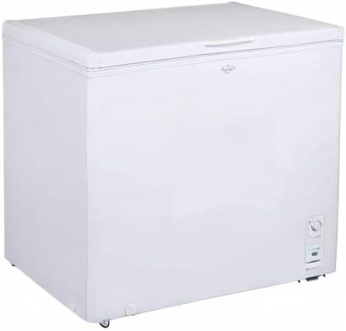 Koolatron Large Chest Freezer, 7.0 cu ft (195L),Manual Defrost Deep Freeze, Storage Basket, Space-Saving Flat Back, Stay-Open Lid, Front-Access Drain, White