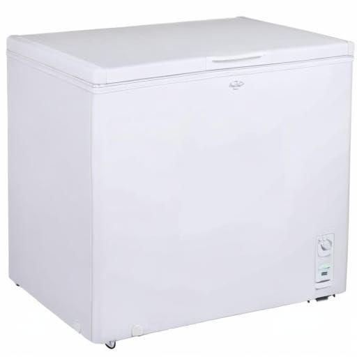Koolatron Large Chest Freezer, 7.0 cu ft (195L),Manual Defrost Deep Freeze, Storage Basket, Space-Saving Flat Back, Stay-Open Lid, Front-Access Drain, White