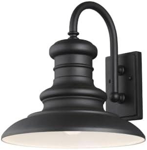 Generation Lighting Redding Station 1 -Light 15.63-in H Black Hardwired Outdoor Wall Light