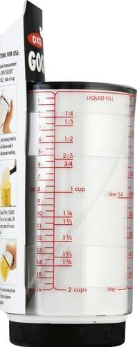 OXO Good Grips 2 Cup Adjustable Measuring Cup, Clear/Black