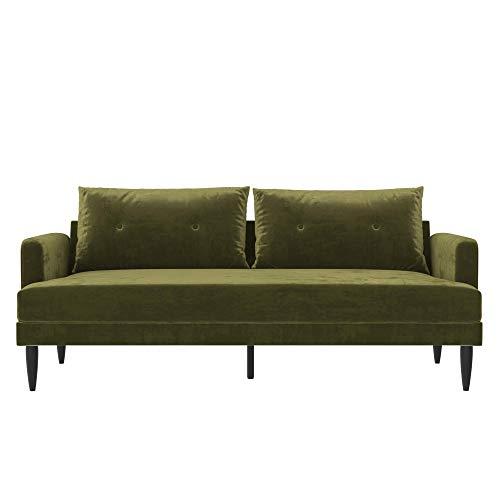 Bailey 80" Olive Green Velvet Tufted Sofa with Wood Frame