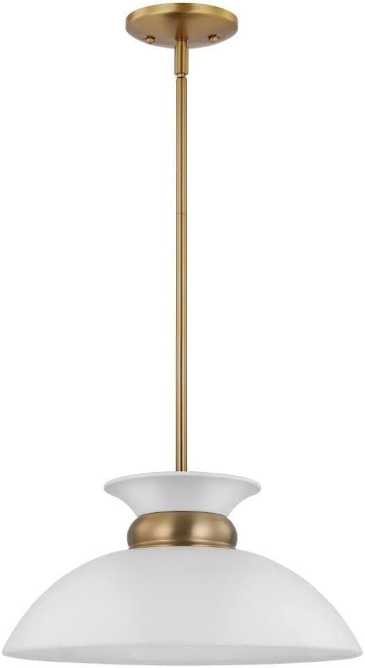 Nuvo Lighting Perkins 1 Light Small Pendant Matte Black with Burnished Brass