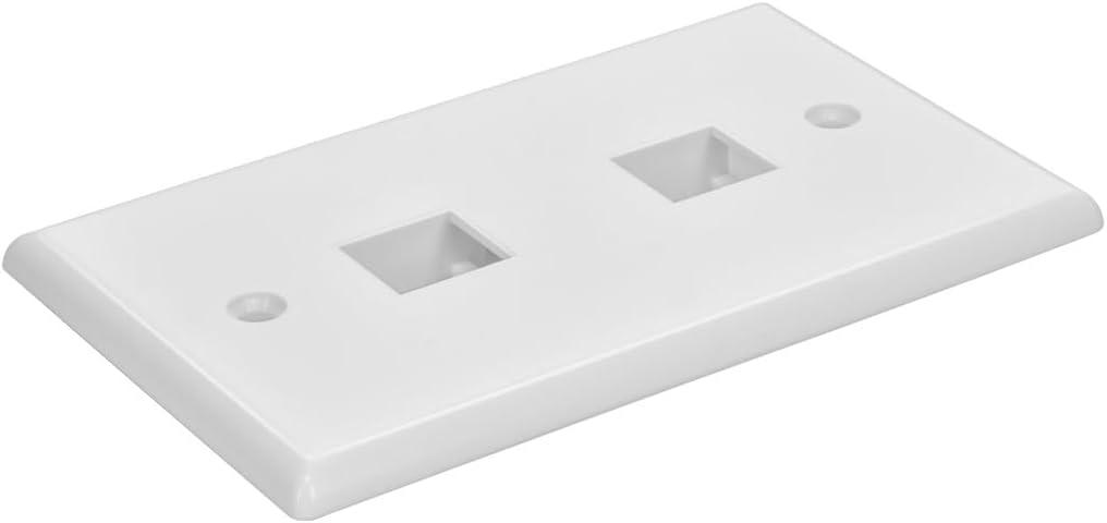 Wall plate: Keystone, 2 Hole - White