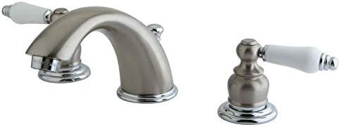 Kingston Brass KB977B Widespread Bathroom Faucet, Brushed Nickel/Polished Chrome