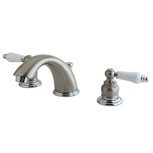 Kingston Brass KB977B Widespread Bathroom Faucet, Brushed Nickel/Polished Chrome