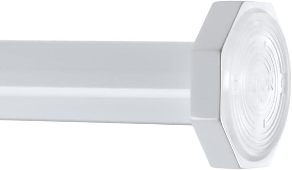 Ivilon Tension Curtain Rod - Hexagonal Spring Tension Rod for Windows or Shower, 24 to 36 Inch, White