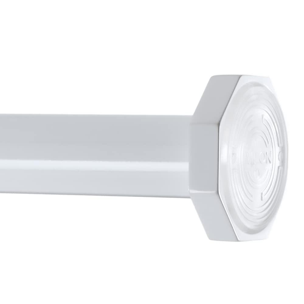 Ivilon Tension Curtain Rod - Hexagonal Spring Tension Rod for Windows or Shower, 24 to 36 Inch, White