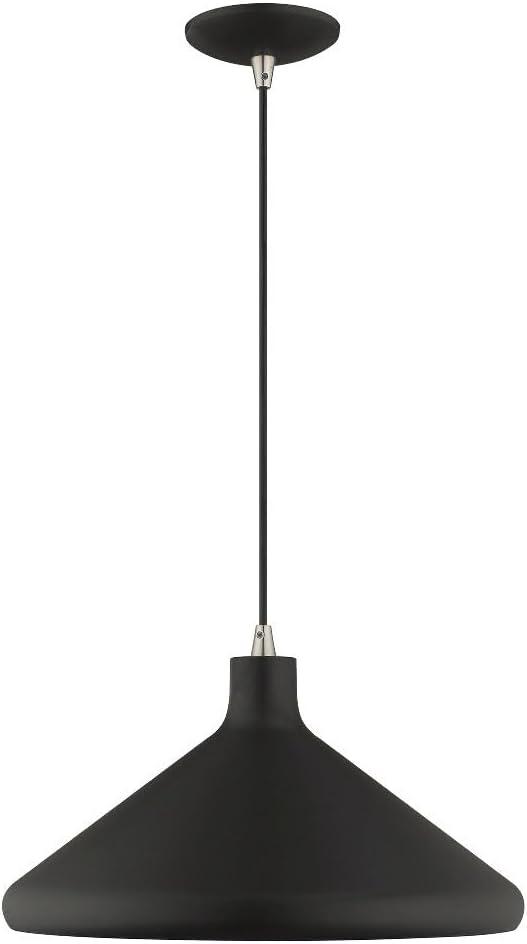 Livex Lighting Metal Shade 1 - Light Chandelier in  Black
