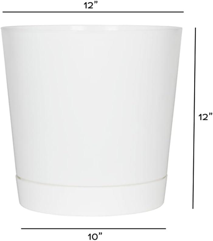 Novelty Manufacturing Majestic Full Depth Round Cylinder Pot, White, 12"