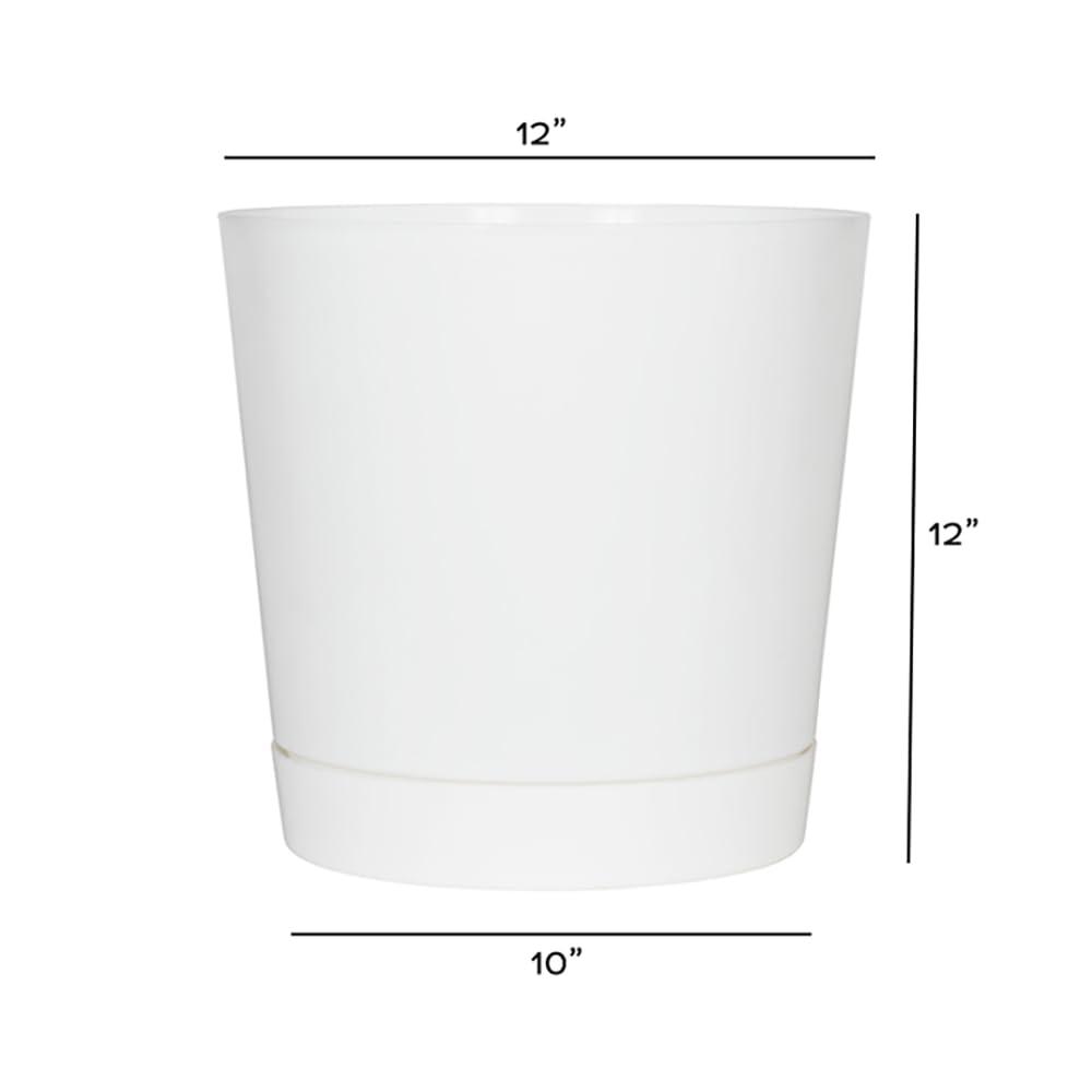 Novelty Manufacturing Majestic Full Depth Round Cylinder Pot, White, 12"