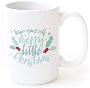 White Ceramic Christmas Coffee Mug with Festive Design