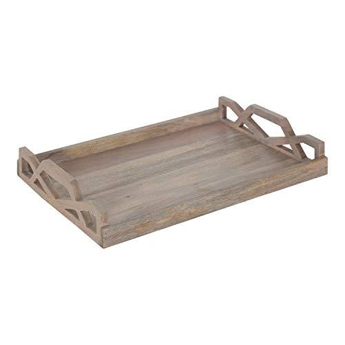 Grassley Whitewash Handcrafted Mango Wood Decorative Tray 19x13