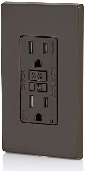 Brown Tamper-Resistant Dual-Function AFCI/GFCI Outlet with LED Indicator