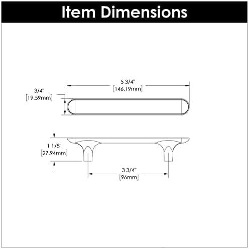 Hickory Hardware Maven Kitchen Cabinet Handles, Solid Core Drawer Pulls for Cabinet Doors, 6-5/16" (160mm)