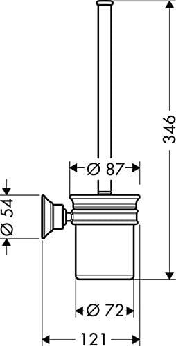 Polished Nickel Wall-Mounted Toilet Brush with Holder