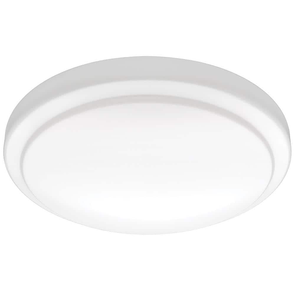 Hampton Bay 12 in. Round LED Flush Mount Light Pantry Laundry Closet Light 1000 Lumens Dimmable 4000K Bright White, 54074391