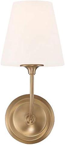 Vibrant Gold Geometric Sconce with White Glass Shade