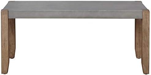 Alaterre Newport 40"L Faux Gray Concrete and Wood Bench