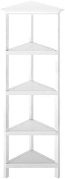 NewRidge 4-Tier Corner Wooden Bookcase White