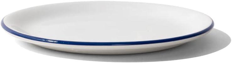 Made In Cookware - Set of 4 - Bread and Butter Plates - White With Navy Rim - Porcelain - Made in England