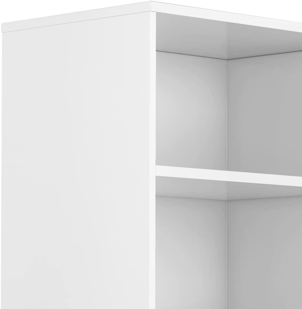 Simpli Home Harper 24"W Solid Hardwood 4 Shelf Mid-Century Modern Bookcase with Drawer and Adjustable Shelves