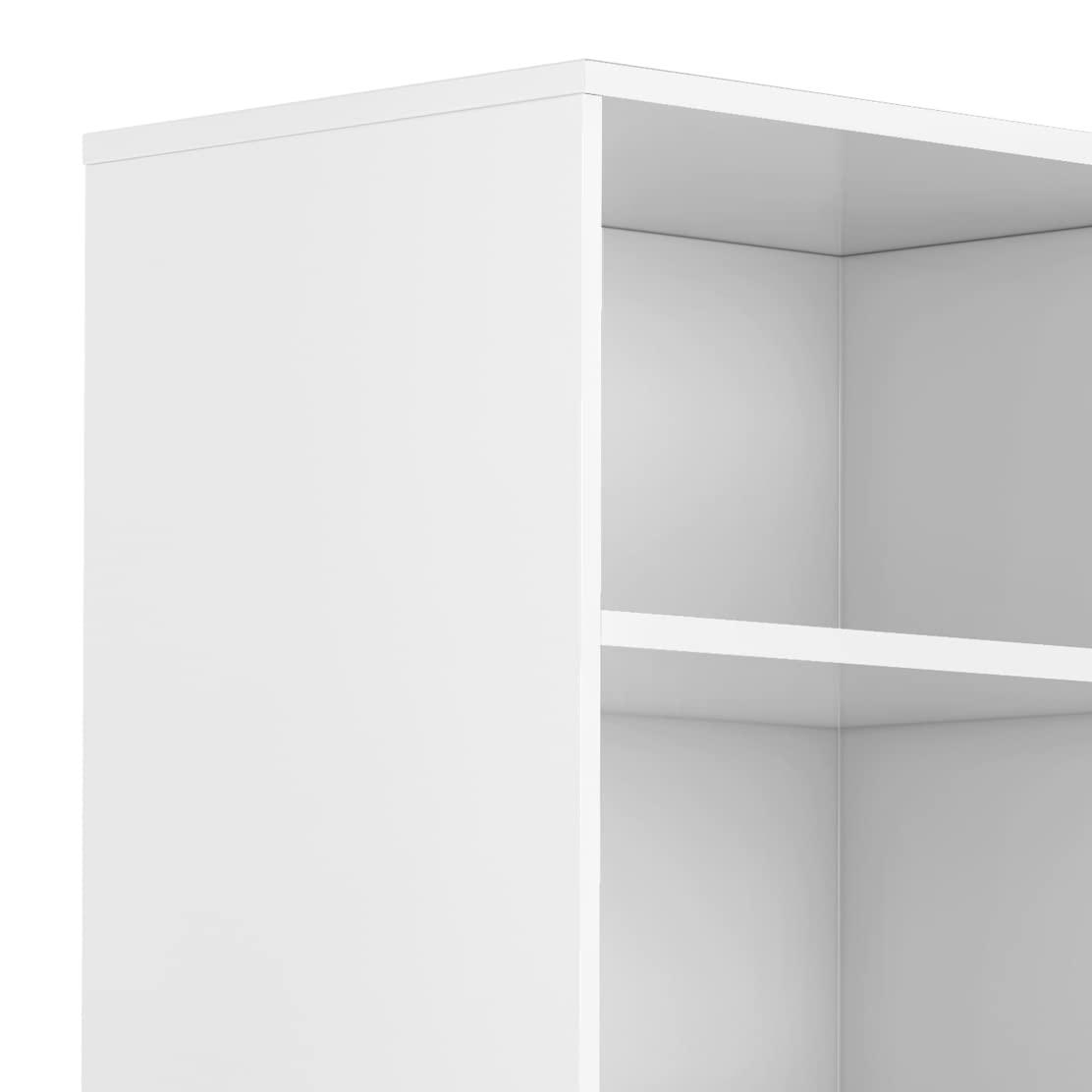 Simpli Home Harper 24"W Solid Hardwood 4 Shelf Mid-Century Modern Bookcase with Drawer and Adjustable Shelves