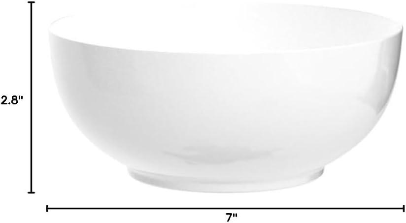 DOWAN 39 OZ Large Deep Bowls Set of 4 - White Ceramic Bowls for Ramen, Pasta, Salad, Mixed Fruit - Dishwasher & Microwave Safe