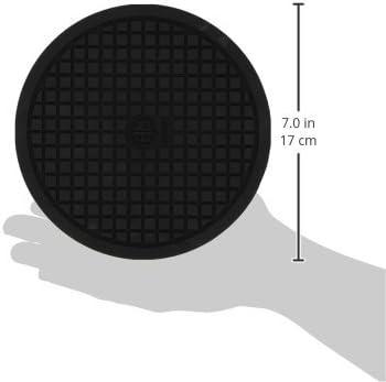 Black Round Silicone Heat-Resistant Kitchen Trivet, 6.75"