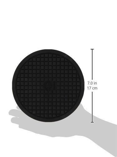 Black Round Silicone Heat-Resistant Kitchen Trivet, 6.75"