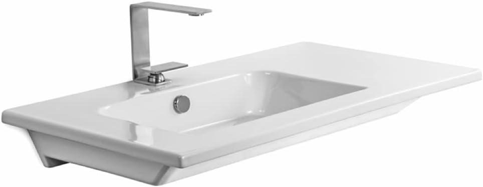 Scarabeo By Nameeks 18.5'' Glossy White Ceramic Rectangular Bathroom Sink with Overflow