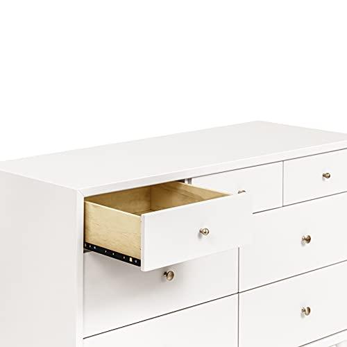 Palma Mid-Century Modern 7-Drawer Dresser with Brushed Metal Hardware