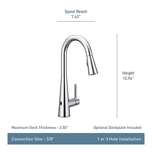 Moen Sleek MotionSense Wave Single Handle Pulldown Kitchen Faucet with Power Clean Technology