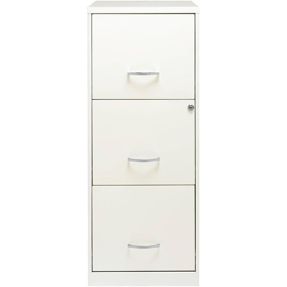 Scranton & Co 18" 3 Drawer Vertical File Cabinet in Pearl White