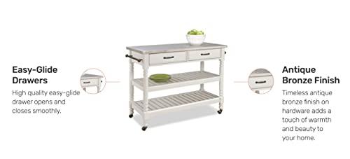 Savannah 50'' Stainless Steel Top Kitchen Cart with Wine Rack