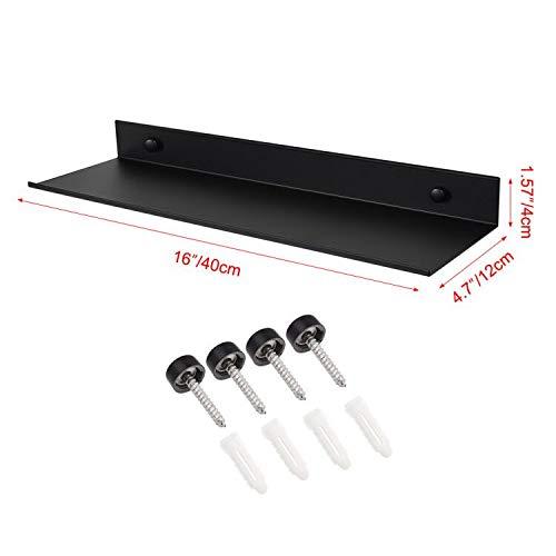 Z metnal Small Floating Shelves, Mini Metal Shelf for Collection Action Figures, Decor Display Wall Shelf, Aluminum, Wall Mounted, Matt Black, 6 inch, 2 Pack