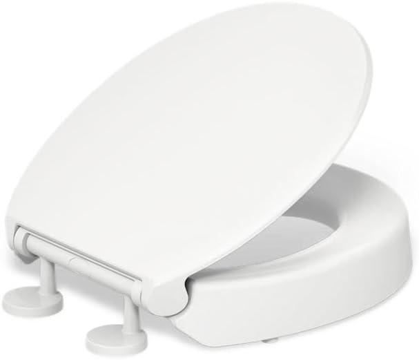 Hyten Elevated Toilet Seat with Quiet-Close Lid and Seat and Grip-Tight Bumpers