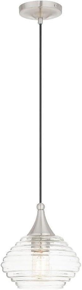 Livex Lighting Art Glass 1 - Light Pendant in  Brushed Nickel