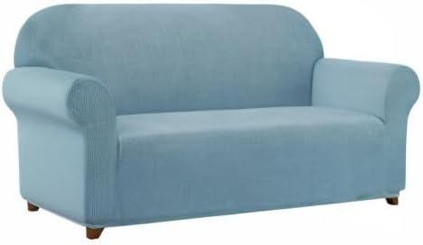 SUBRTEX Stretch Sofa Cover Set 1 Piece Sofa Slipvover with A Gift Cushion Cover for 3 Cushion Couch(Steel Blue,Sofa)
