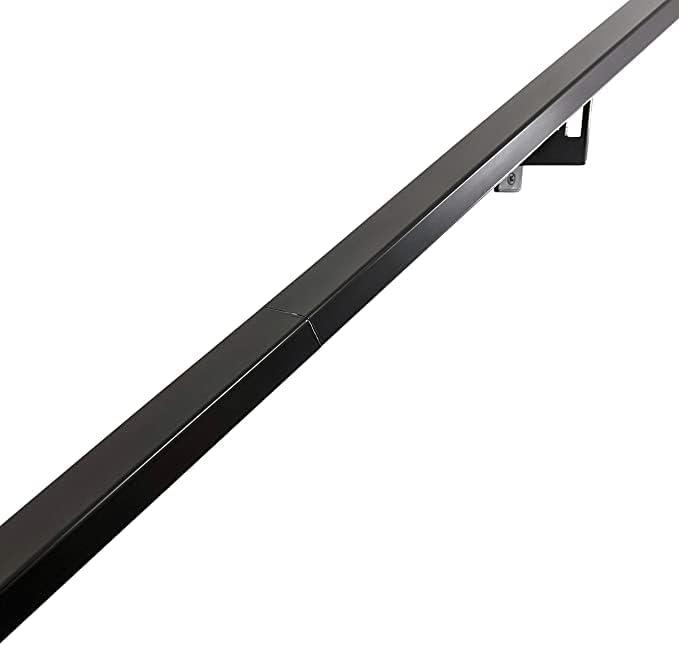 Modern Aluminum Handrail Grab Bar Kit, Adjustable Steel Brackets, Returns to Wall, Powder Coat