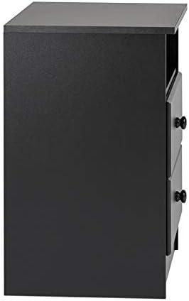 Prepac Astrid 2 Drawer Nightstand White: Modern Style, MDF, Includes Anti-Tip Hardware, for All Ages