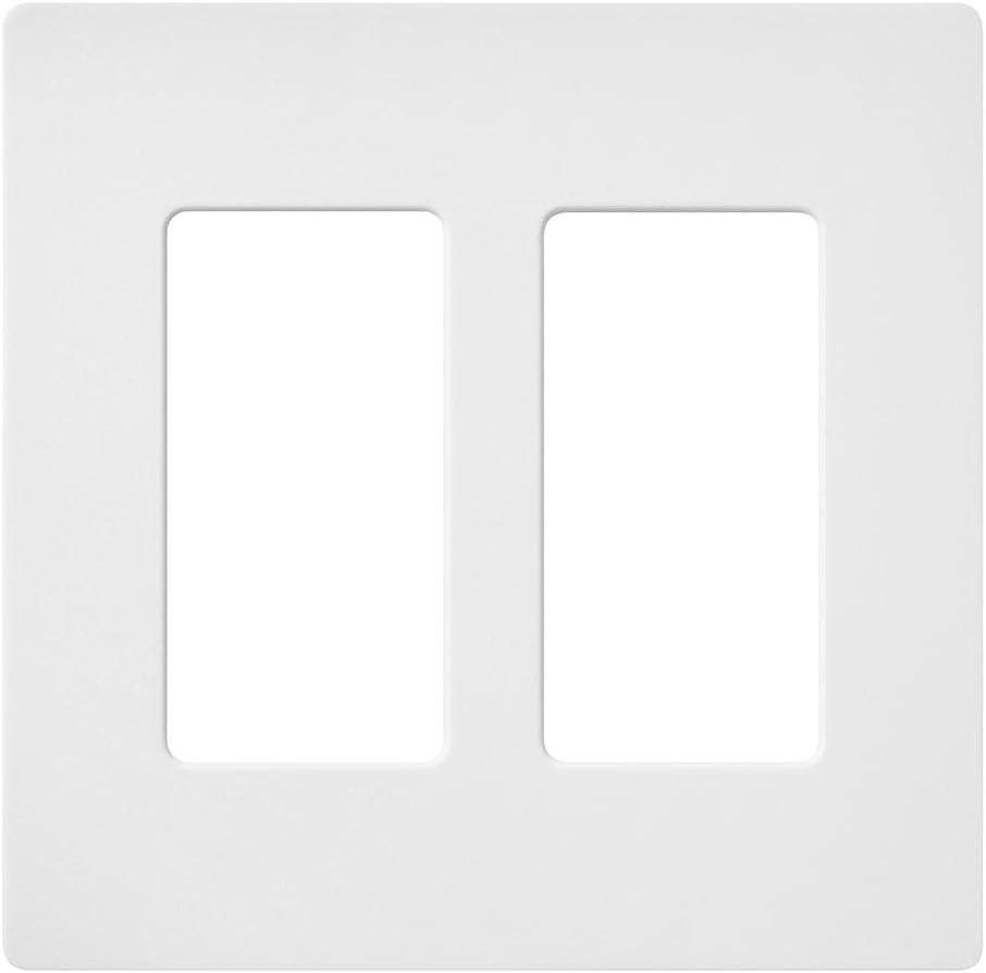 Claro 2 Gang Snow White Satin Wall Plate