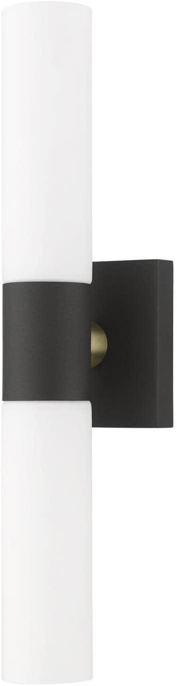 Livex Lighting Aero 2-Light Twist Lock Metal ADA Vanity Sconce in Textured Black